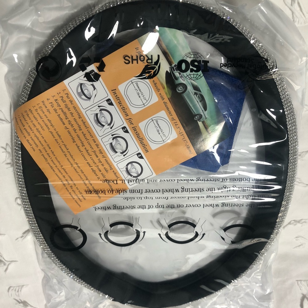 Crystal automotive steering wheel cover NEW